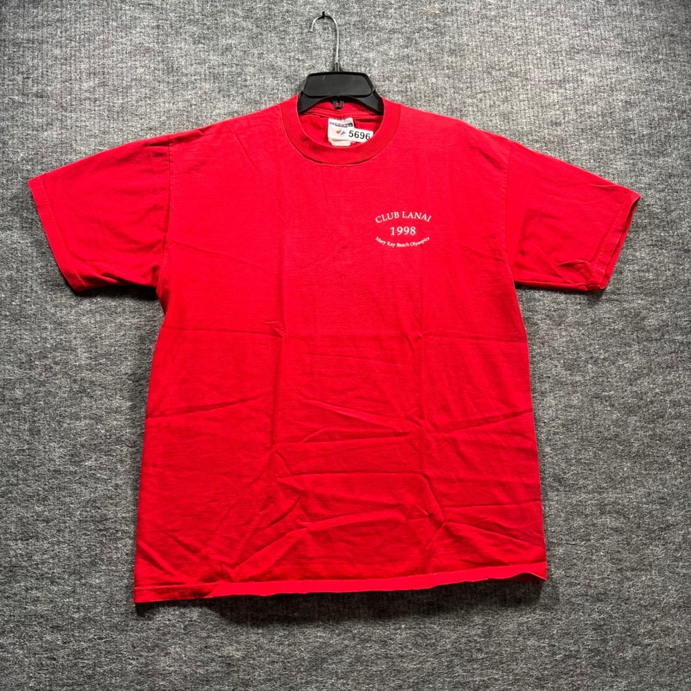 Vintage Jerzees 1998 Club Lanai Mary Kay Beach Olympics Red T-Shirt Large